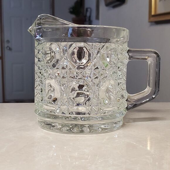 Other - Vintage 1970s Federal Glass Clear Windsor Button 3-1/4" Creamer Pitcher 8oz